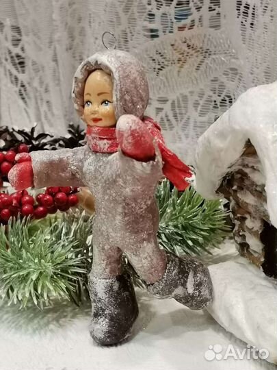 Ватная елочная игрушка