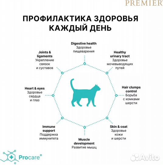 Сухой корм Premier индейка для взрослых кошек 2 кг