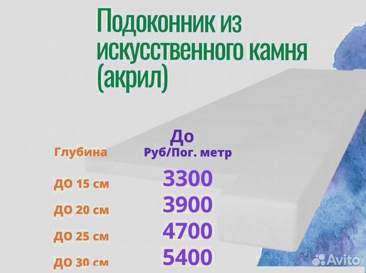 Подоконник из искусственного камня