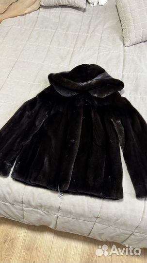 Шуба норковая blackglama с капюшоном 44 46