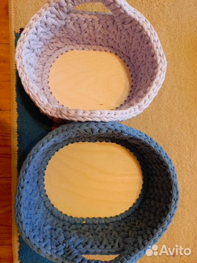 Корзинка из трикотажной пряжи