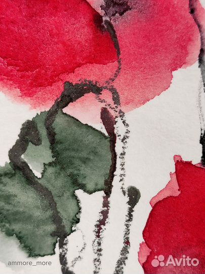 Интерьерная абстрактная картина «Маки»