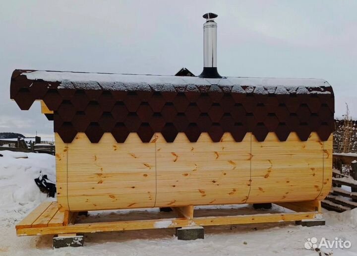 Баня бочка квадро каркасная под ключ от производит