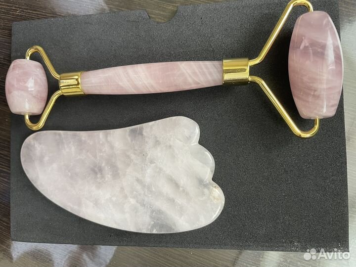 Роликовый массажёр и скребок Гуаша для лица