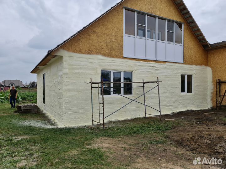 Утепление пенополиуретаном стен дома пеной ППУ