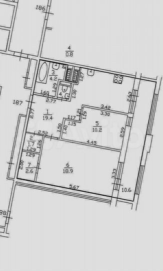 2-к. квартира, 68 м², 3/20 эт.