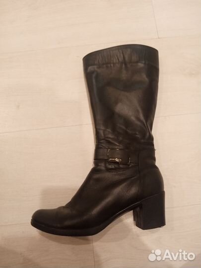Сапоги женские нат.кожа 38 демисезонные черные