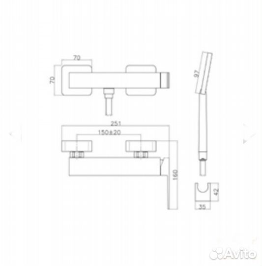 Смеситель для душа Webert Pegaso PE870101