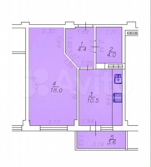 1-к. квартира, 39,1 м², 2/8 эт.