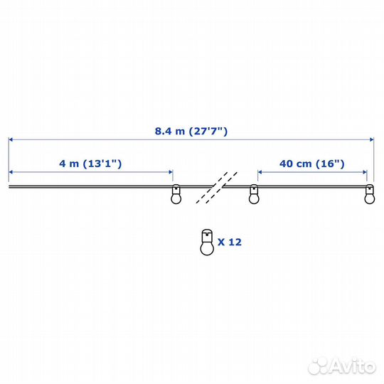 Гирлянда svartra IKEA