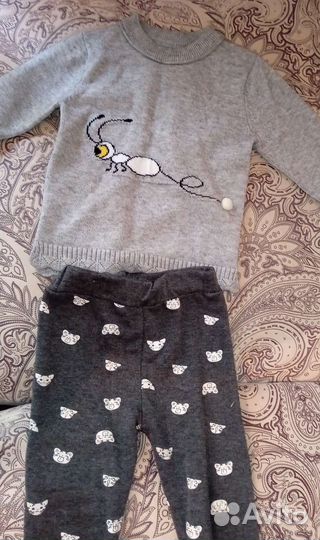 Комплект для девочки,тёплые лосины и свитер
