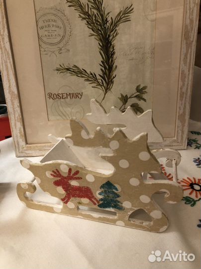 Санки новогодние декоративные