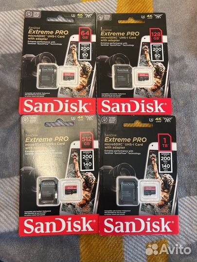 SanDisk Extrime pro 64,128,256,512gb,1 Tb