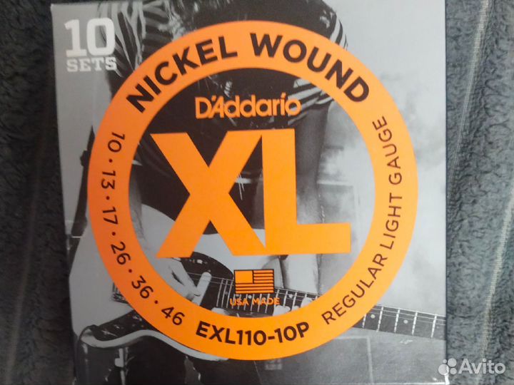 10 комплектов струн Daddario на электрогитару