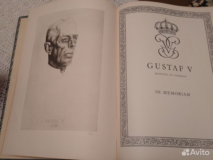 Книга 1975 г, на шведском, биография Густава 5-го