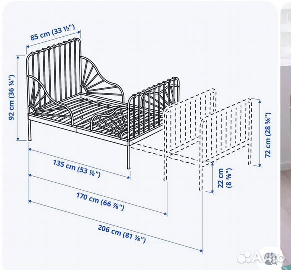 Детская кроватка трансформер с матрасом