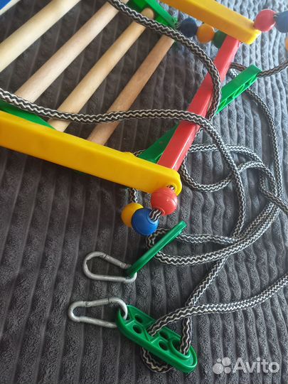 Качели детские деревянные подвесные