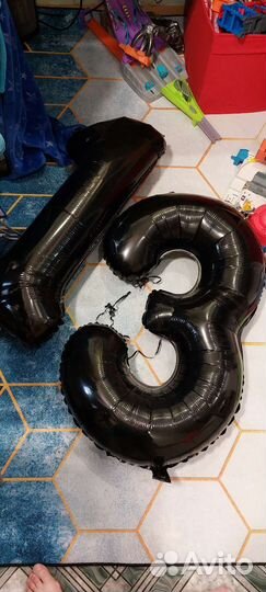 Большие надувные шары цифры 1 и 3