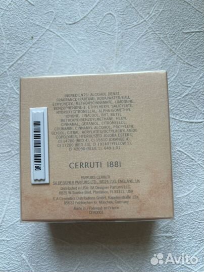 Туалетная вода оригинал cerruti 1881