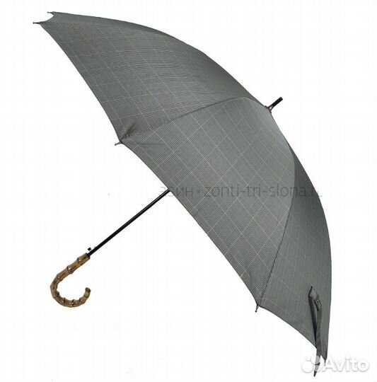 Зонт трость Три Слона 1353 10спиц бамбук серый