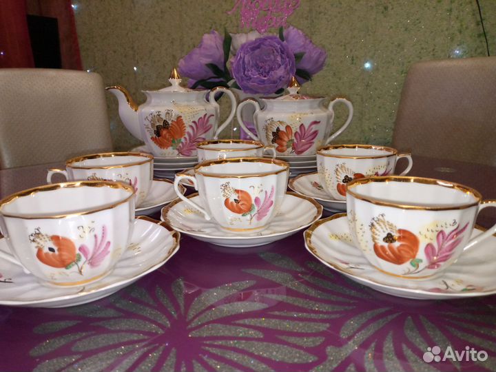 Набор чайный фарфоровый на 6 персон
