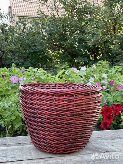 Кашпо горшок для цветов из ротанга