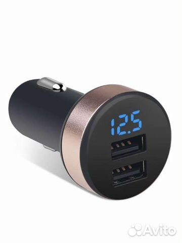 Зарядка в прикуриватель с 2 USB и вольтметром