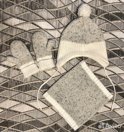 Комплект H&M шапка снуд рукавицы