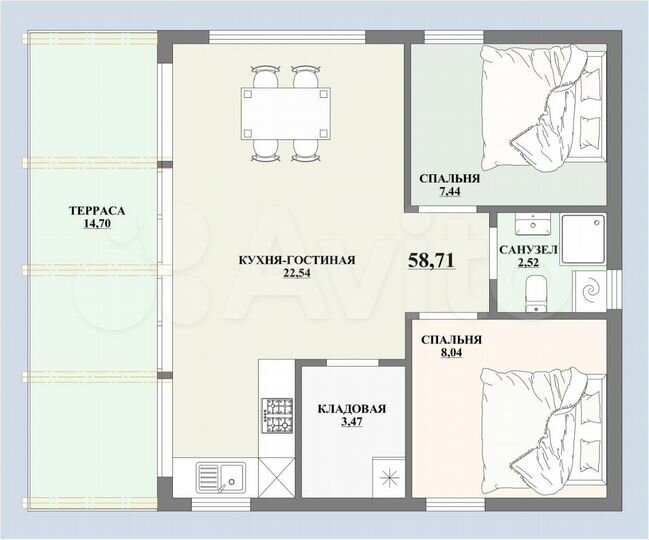 Дом 67 м² на участке 8 сот.