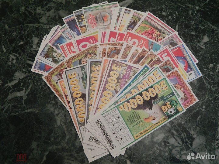 Коллекция лотерейных билетов 201 штука