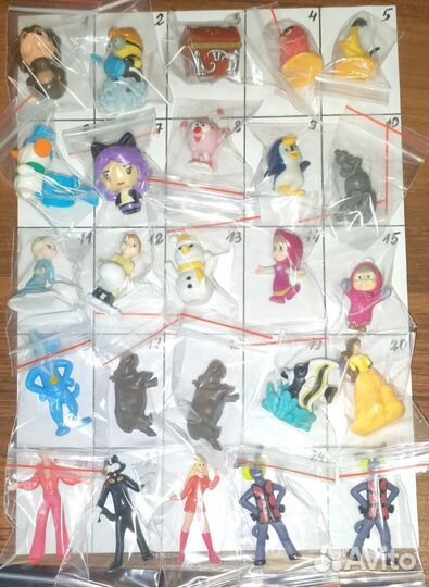 Игрушки из Киндер сюрпризов, чупа-чупс и другие