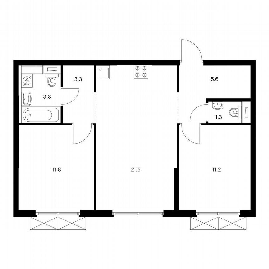 2-к. квартира, 58,5 м², 28/33 эт.