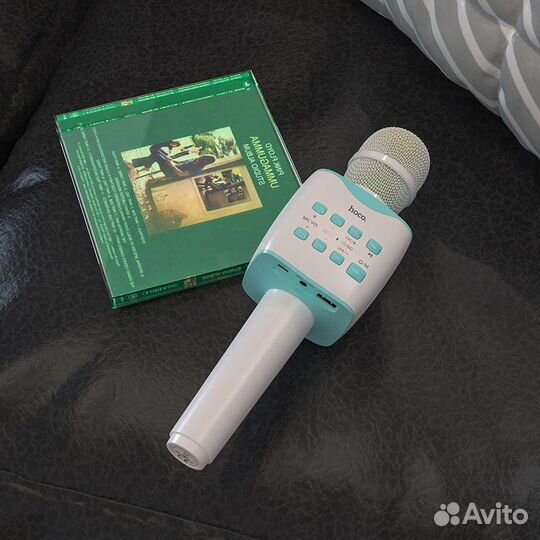 Портативный микрофон-караоке колонка hoco BK3 blue