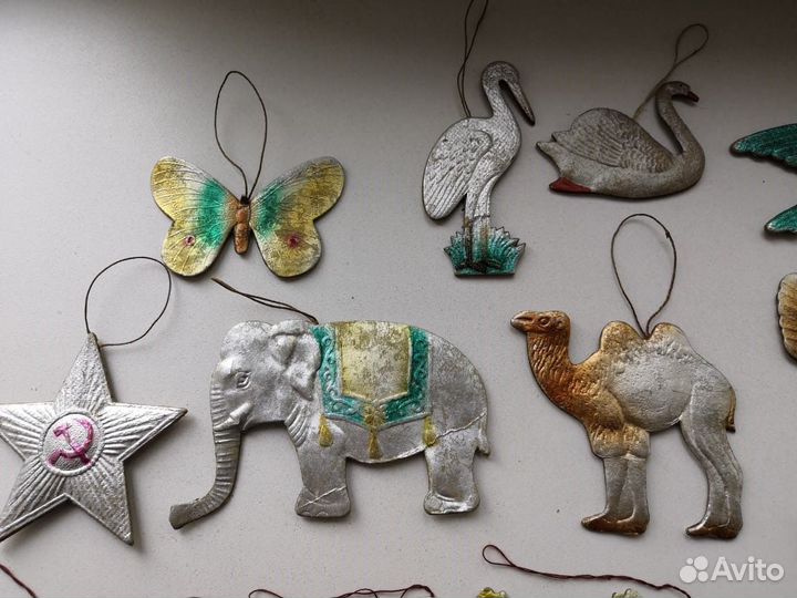 Елочные игрушки картонаж СССР винтаж раритет