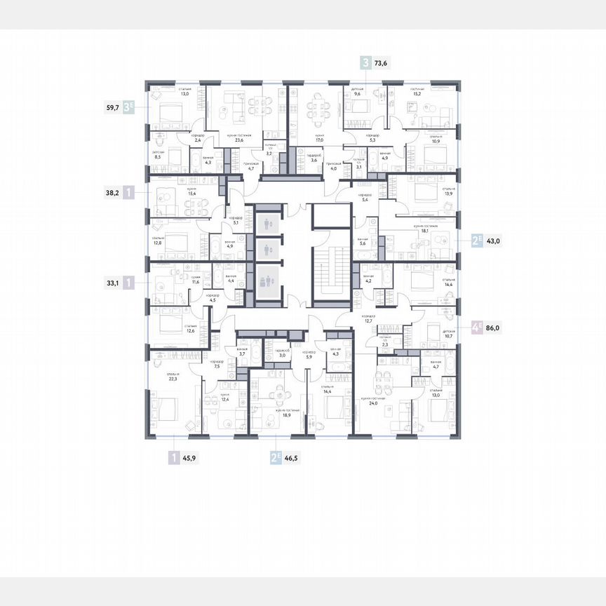 4-к. квартира, 85,4 м², 25/25 эт.