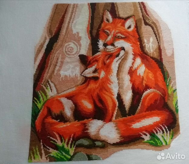 Вышитые картины крестиком Лисы
