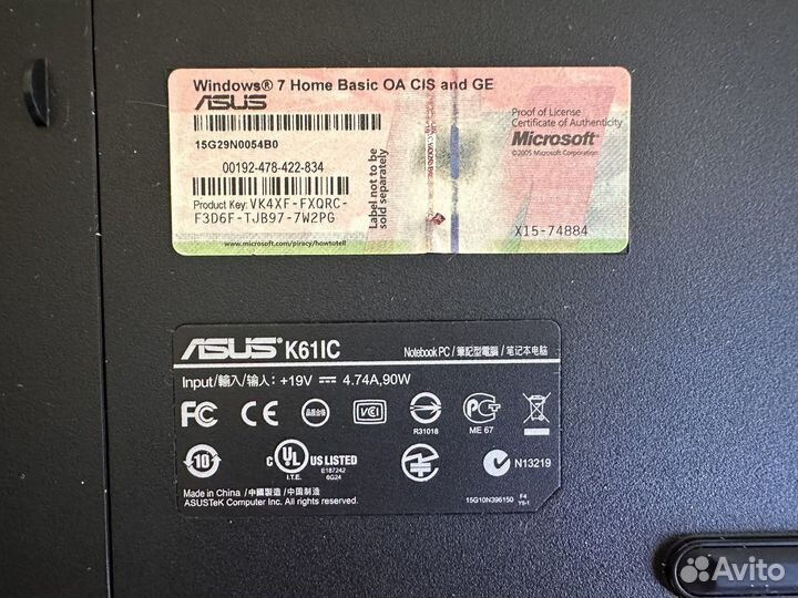 Ноутбук asus K61IC