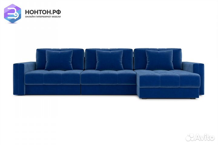 Диван угловой тик-так Монарх М2О1 темно-синий