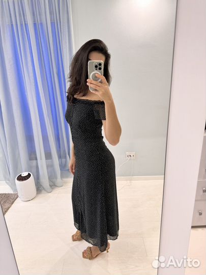 Черное платье миди 42-44