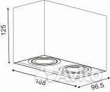 Светильник накладной металлический 2 лампы