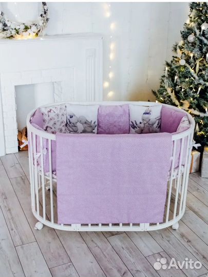 Бортики в детскую кроватку + кокон