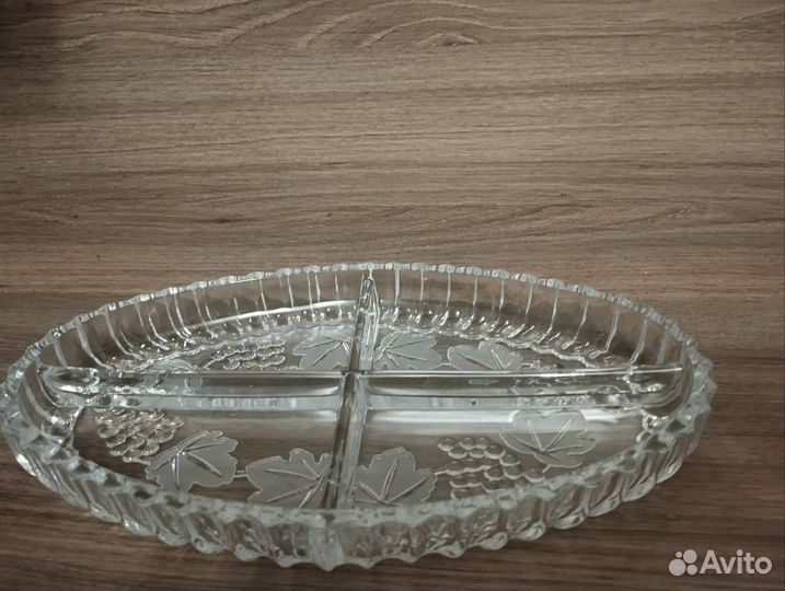 Хрусталь менажница блюдо поднос