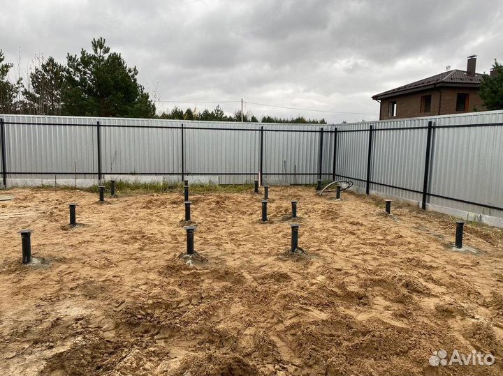 Фундамент / Винтовые сваи / Монтаж винтовых свай