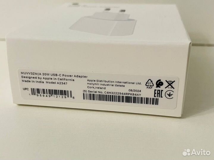 Блок питания Apple 20W USB-C Оригинал (Новый)