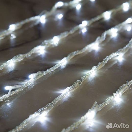 Гирлянды. 2м х 6м/2м х 9м, LED-1500/2000, Белый
