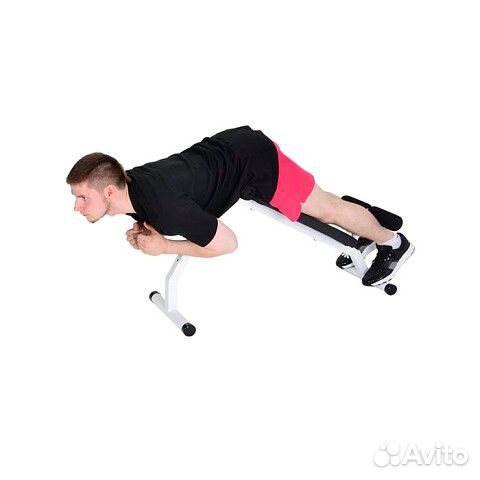 Скамья для пресса и спины 2в1 белая Чемпион 250 кг