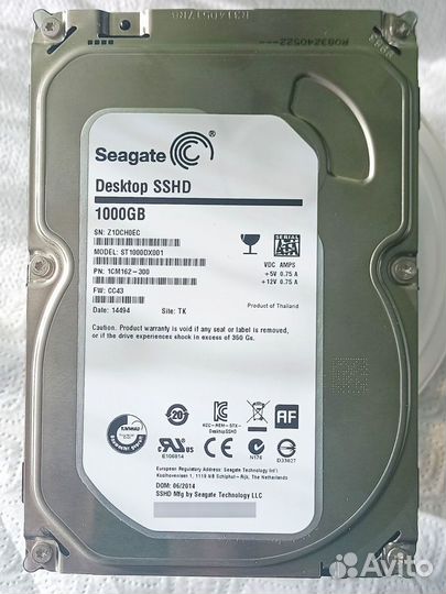 Жёсткий диск Seagate ST1000DX001, 1000Gb, sshd