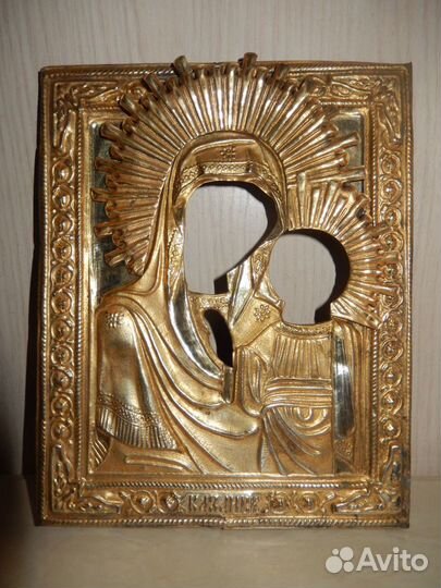 Старинная икона, оклад фабрики В. С. Крестьянинова