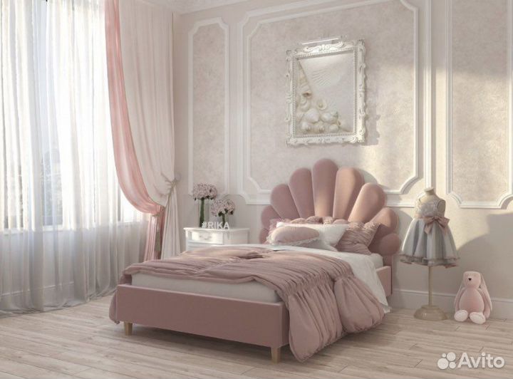 Кровать для реьенка с мягкими спинками, девочек