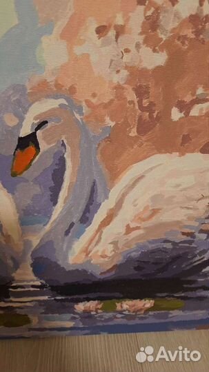 Картина Лебеди (холст на раме)